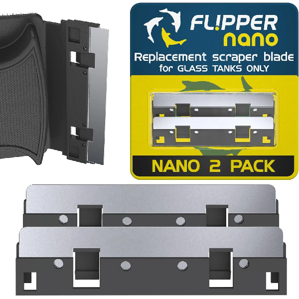 Flipper Nano Aquarium Cleaner Stainless Steel Replacement Blades- 2 Pack