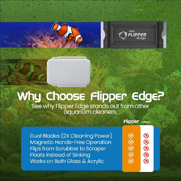 Flipper Edge 2-in-1 Floating Magnetic Aquarium Algae Cleaner (MAX)